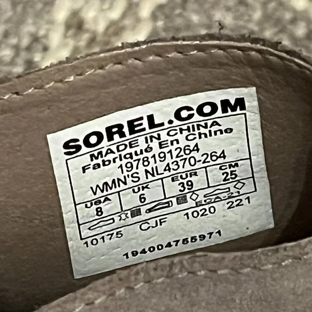 Sorel Joan of Arctic wedge boot bootie suede grey 8 women *flaw*